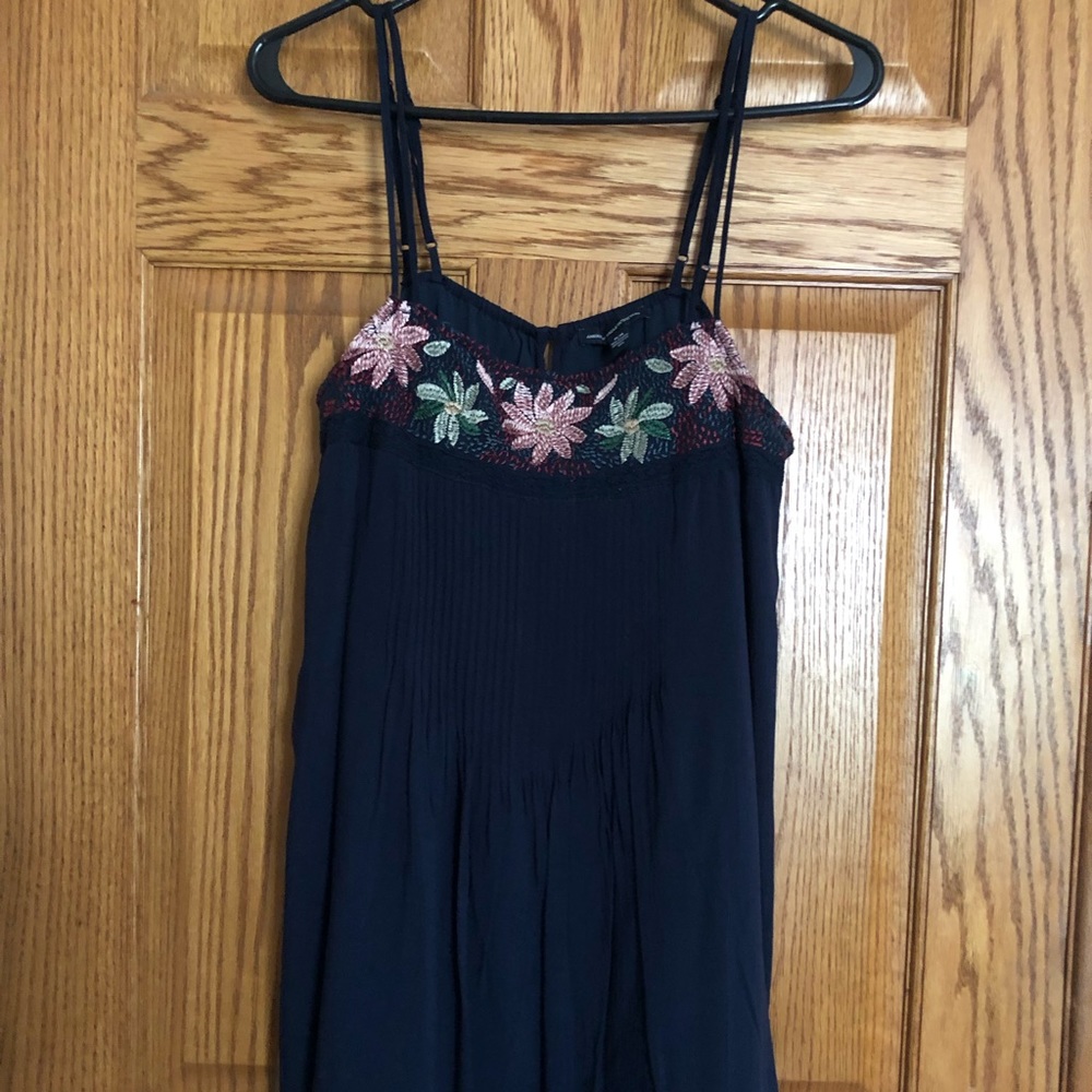 Embroidered cami mini dress